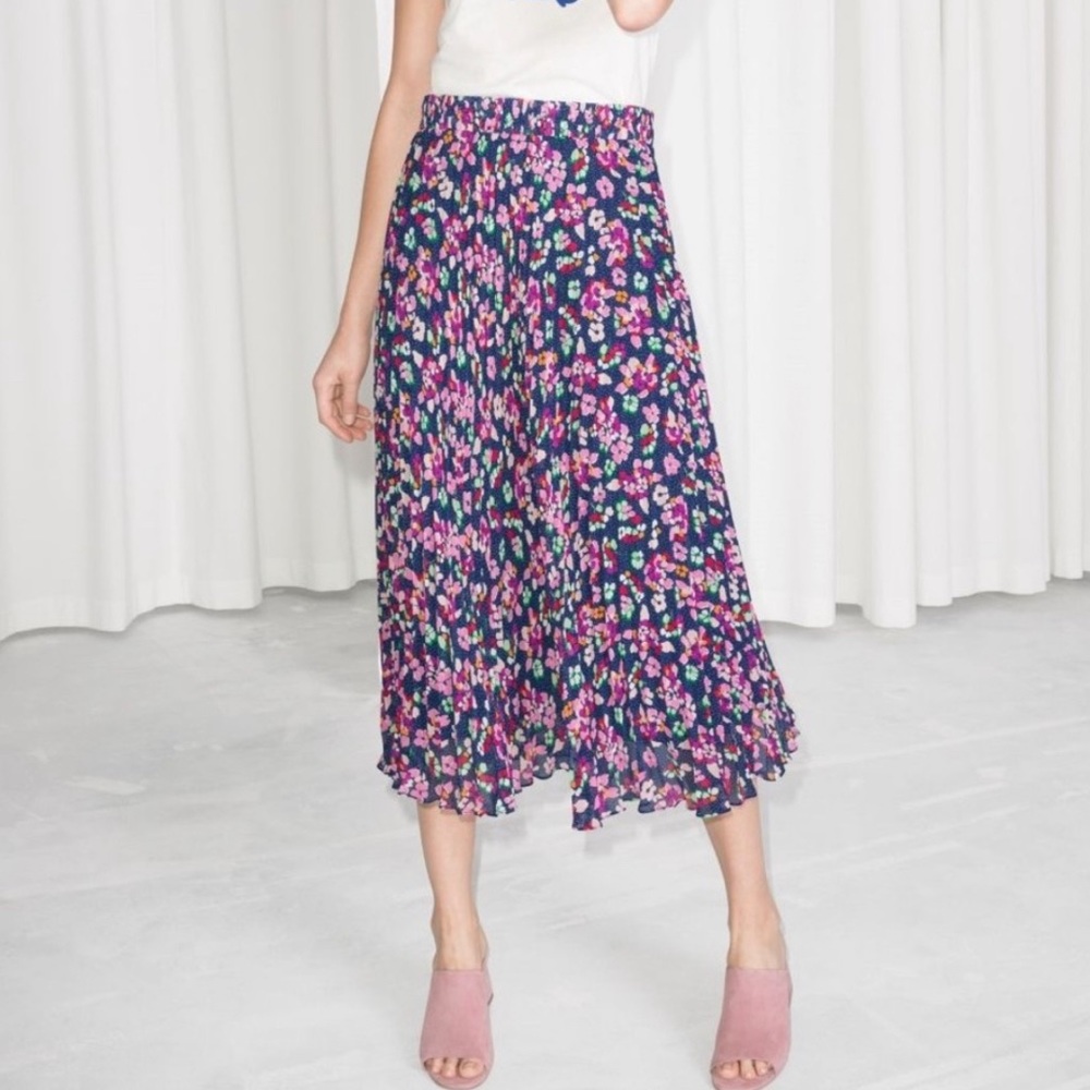 & OTHER STORIES sheer pleated midi skirt “US 4”